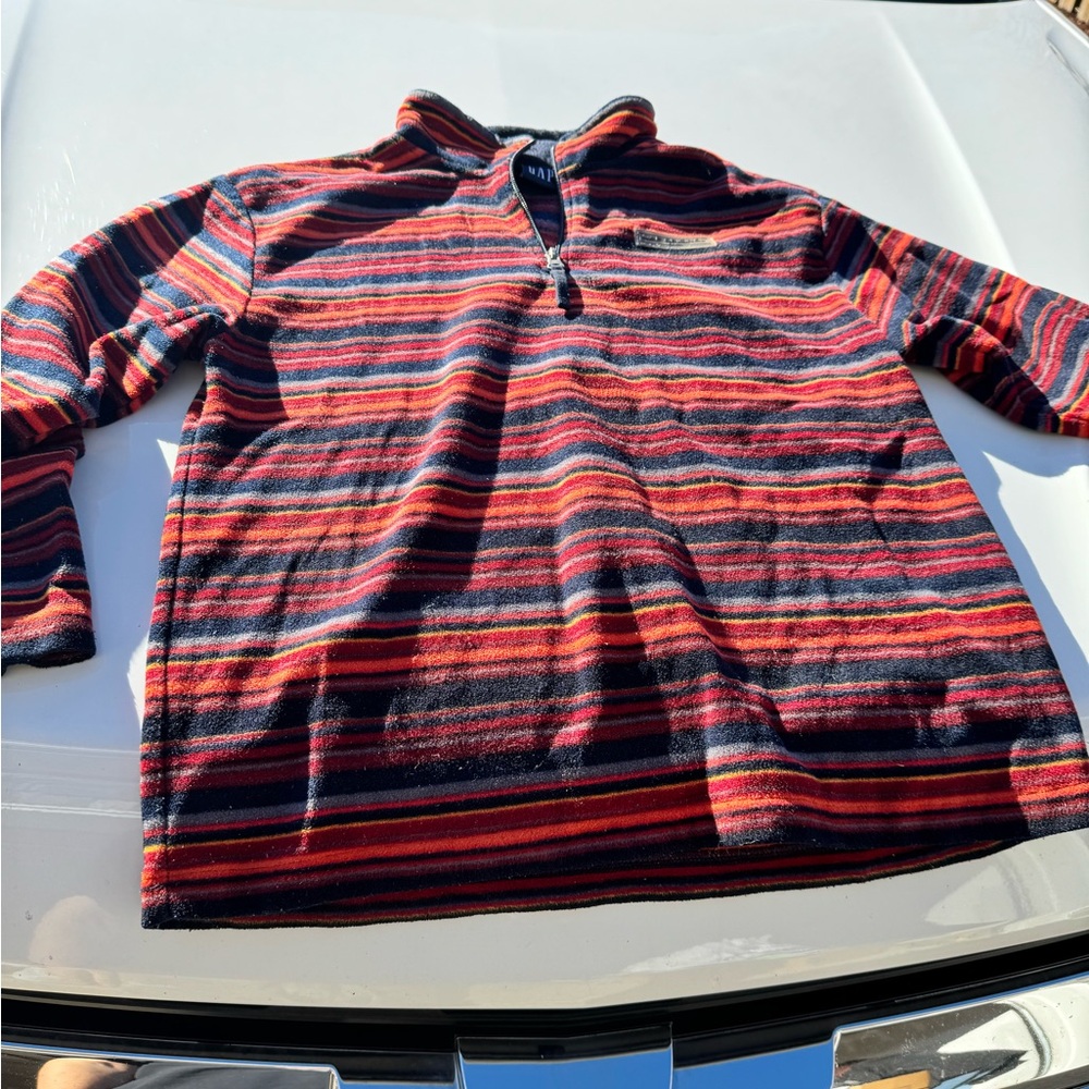 Vintage Gap multicolor stripe fleece pullover streetwear quarter zipper. Size L